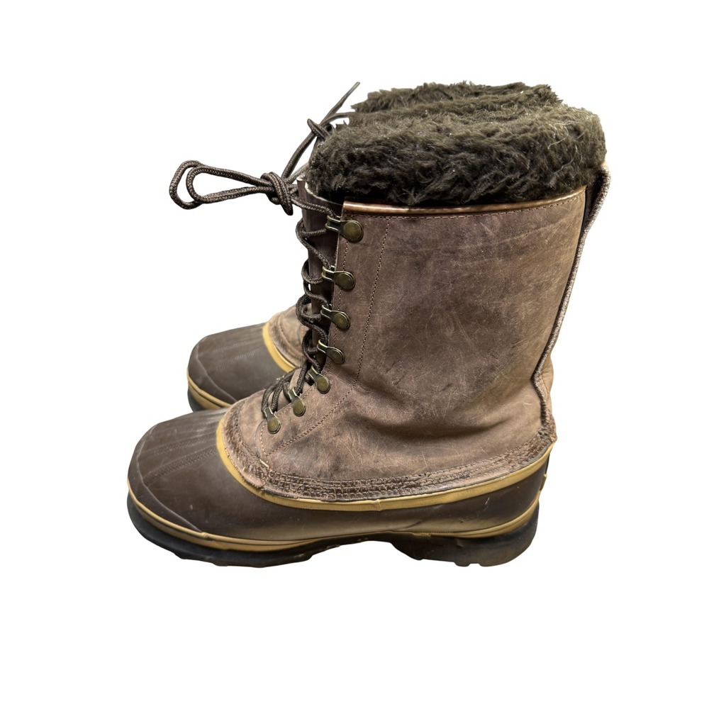 Vintage‎ Sorel Dominator Boots Sz 8 Brown Leather Rubber Winter Snow Insulated